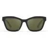 Serengeti Rolla Matte Black Rectangular Frame Sunglasses In Pink