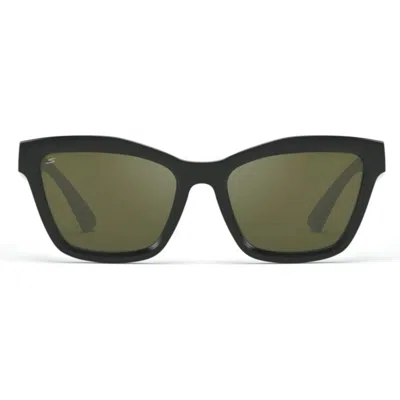 Serengeti Rolla Matte Black Rectangular Frame Sunglasses In Pink