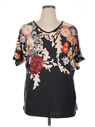 Pre-owned Serengeti Short Sleeve Blouse In Black
