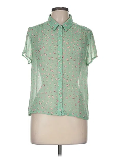Pre-owned Serengeti Short Sleeve Blouse In Green