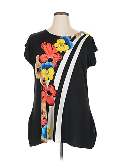 Pre-owned Serengeti Short Sleeve Top Black One Shoulder Neckline Tops