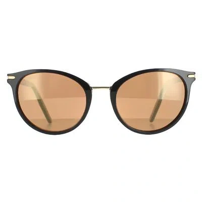 Pre-owned Serengeti Sunglasses Elyna 8846 Shiny Black Mineral Polarized Drivers Gold