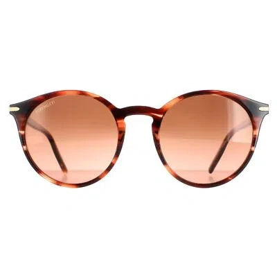 Pre-owned Serengeti Sunglasses Leonora 8841 Shiny Striped Brown Polarized Drivers Gradient