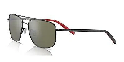 Pre-owned Serengeti Sunglasses Men's Tellaro 8818 Shiny Black/mineral Polarised 555nm