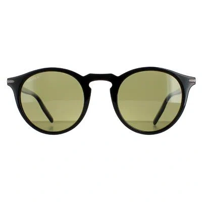 Pre-owned Serengeti Sunglasses Raffaele 8950 Shiny Black Mineral Polarized 555nm In Green