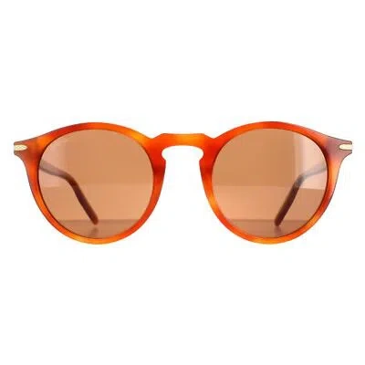 Pre-owned Serengeti Sunglasses Raffaele 8953 Shiny Caramel Mineral Polarized Drivers In Brown