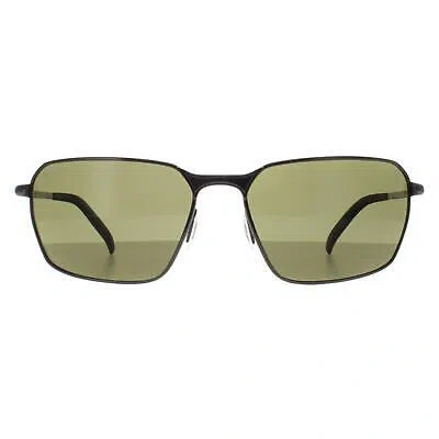 Pre-owned Serengeti Sunglasses Shelton Ss547006 Gunmetal Mineral 555nm Polarized In Green