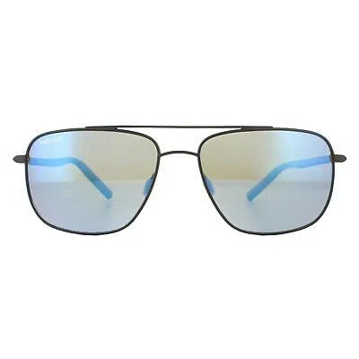 Pre-owned Serengeti Sunglasses Tellaro 8819 Matte Black Blue Mineral Polarized 555nm Blue