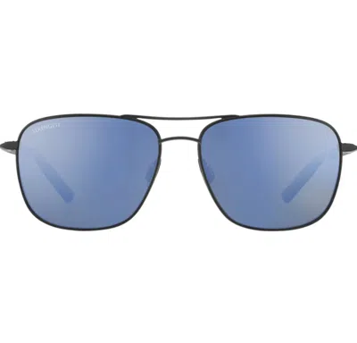 Pre-owned Serengeti Tellaro Men's Sunglasses In Polarized 555nm Blue