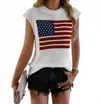 Serenity Sleeveless Us Flag Sweater Vest In White In White