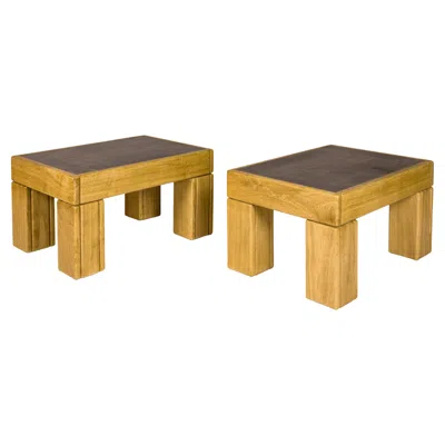 Pre-owned Serge Castella Interiors Pair Of Serge Castella Side Tables, Circa 2023, Spain In Brown