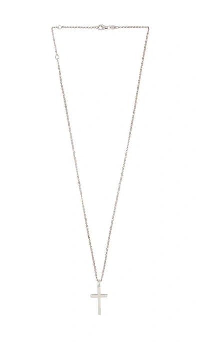Serge De Nimes Cross Necklace In Metallic Silver