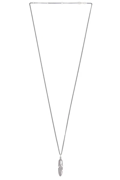 Serge De Nimes Ethereal Feather Necklace In Silver