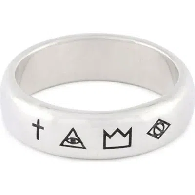 Serge Denimes 4 Symbols Ring In Gray