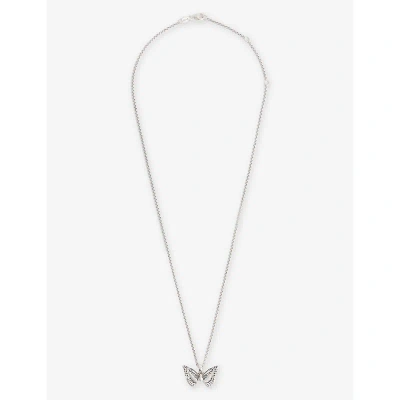 Serge Denimes Mens Silver Butterfly 925 Sterling Silver Necklace