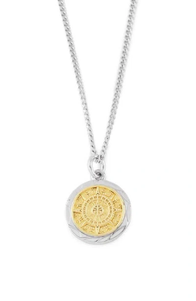 Serge Denimes Compass Pendant Necklace In Gold