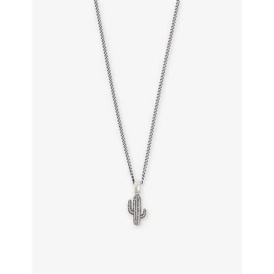 Serge Denimes Mens Silver Cactus Sterling-silver Pendant Necklace In Metallic