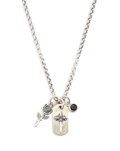 Serge Denimes Men's Triple Charm Pendant Necklace, 18.11-20.47 - Exclusive In Metallic
