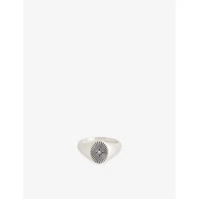 Serge Denimes Mens Celestial 925 Sterling Silver And Cubic Zirconia Ring In Metallic