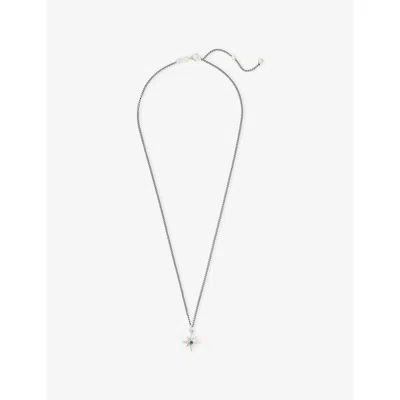 Serge Denimes Mens Celestial Sterling-silver Pendant Necklace In White
