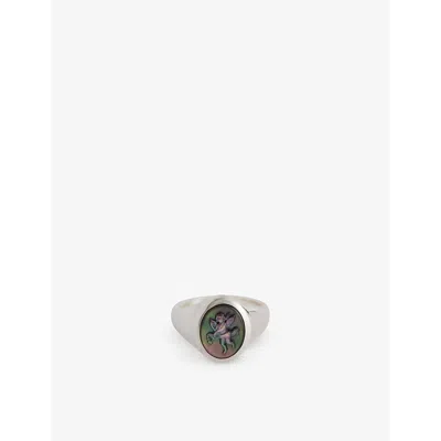 Serge Denimes Mens  Cherub Cameo 925 Sterling-silver Ring
