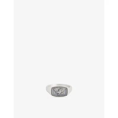 Serge Denimes Mens Eagle 925 Sterling Silver Ring In Metallic