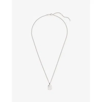 Serge Denimes Mens Guardian Rhodium-plated Sterling Silver And Cubic Zirconia Pendant Necklace
