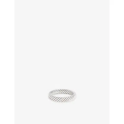 Serge Denimes Mens Halo Rope-pattern Sterling-silver Ring