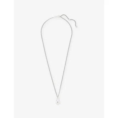 Serge Denimes Mens Latch Sterling Silver And Cubic Zirconia Necklace