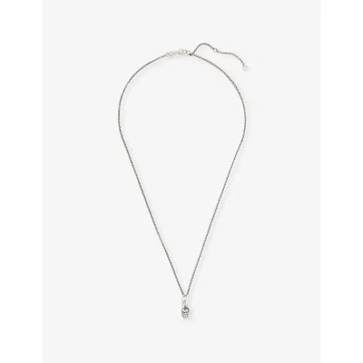 Serge Denimes Mens Oracle Sterling-silver And Cubic Zirconia Pendant Necklace In Metallic