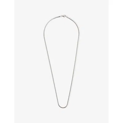 Serge Denimes Mens Rounded Snake Rhodium-plated 925 Sterling Silver Necklace In Metallic