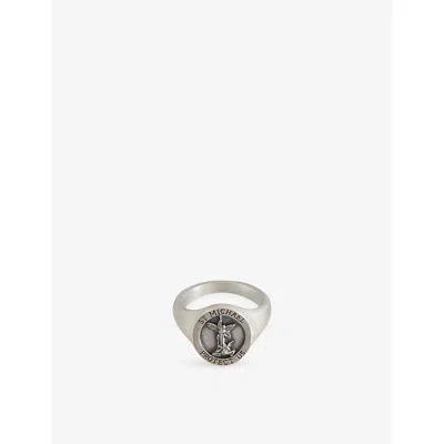 Serge Denimes Mens Archangel Signet Sterling-silver Ring In Metallic