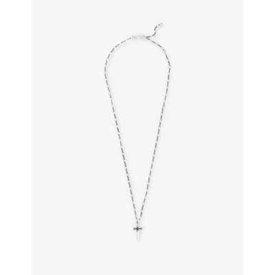 Serge Denimes Mens Estoc Oxidised-finish 925 Sterling-silver And Cubic Zirconia Chain Necklace
