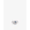 Serge Denimes Mens Sky Crystal-embellished Sterling-silver Ring In Metallic