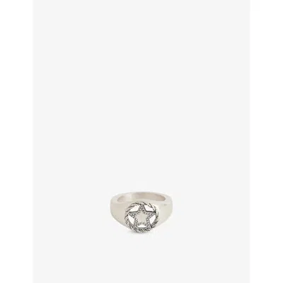 Serge Denimes Mens Sheriff 925 Sterling Silver Ring In Metallic