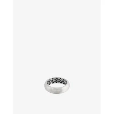 Serge Denimes Mens Spine Sterling Silver Band Ring