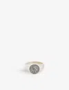 Serge Denimes Mens Silver St Christopher-embossed Oxidised-finish Sterling-silver Ring In Silver