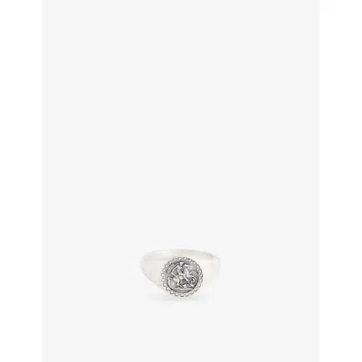 Serge Denimes Mens  St George Sterling-silver Ring In Metallic