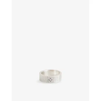 Serge Denimes Mens Star Ridge 925 Sterling Silver And Cubic Zirconia Ring In White