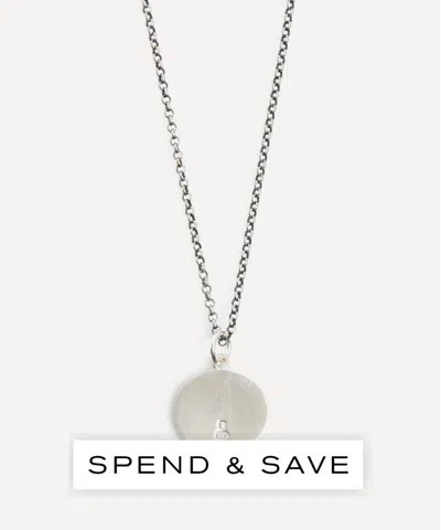 Serge Denimes Mens Sterling Silver Minimal Hallmark Necklace