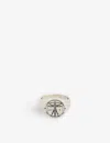 Serge Denimes Vitruvian-engraved Oxidised-finish Sterling-silver Ring In Silver