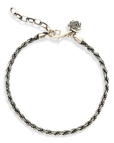 Serge Denimes Rose Charm Rope Bracelet In Metallic