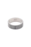 Serge Denimes Silver Ridge Band Ring In Silver