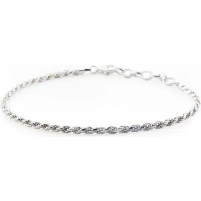 Serge Denimes Silver Rope Bracelet In Neutral