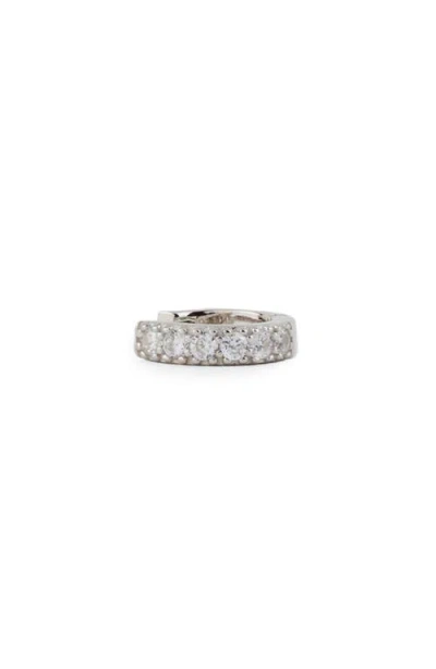 Serge Denimes Single Silver Cubic Zirconia Hoop Earring In Neutral