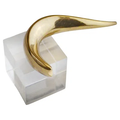 Pre-owned Serge Mansau Polished Bronze Aquaforme Sculpture By Monique Gerber, 1970s France In Gold