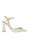 Sergio Cimadamore Woman Pumps Cream Size 6 Textile Fibers, Leather