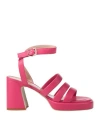 Sergio Cimadamore Woman Sandals Magenta Size 9 Leather In Magenta