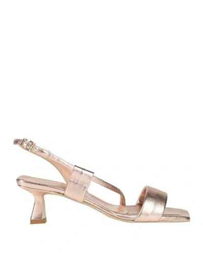 Sergio Cimadamore Woman Sandals Rose Gold Size 6 Leather
