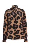Sergio Hudson Animal-printed Silk Crepe Top In Animal Print